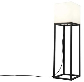 Candeeiro de pé alto preto quadrado abajur branco IP44 - VIRGINIA Design