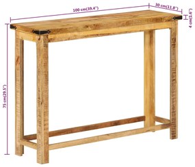 Mesa consola 100x30x75 cm madeira de mangueira maciça