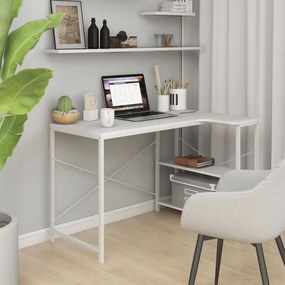 vidaXL Secretária computador 110x72x70 cm derivados madeira branco