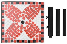 Base para guarda-sol quadrada 12 kg terracota e branco