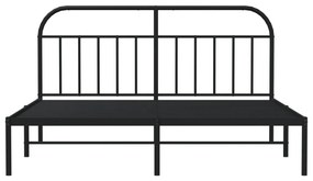 Estrutura de cama em metal com cabeceira 180x200 cm preto