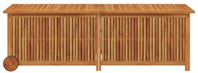 Caixa de arrumação p/ jardim c/ rodas 150x50x58cm acácia maciça