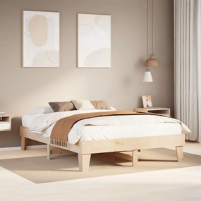 vidaXL Cama sem colchão 140x200 cm madeira de pinho maciça