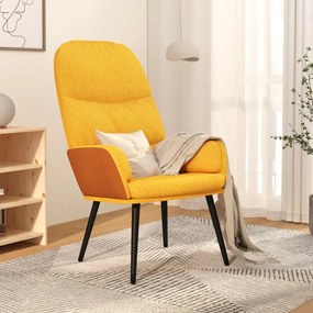 vidaXL Cadeira de descanso tecido amarelo mostarda