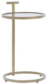 Mesa de apoio em metal dourado e vidro ⌀ 40 cm SHELBY Beliani