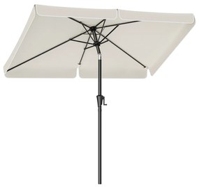 Guarda-sol de jardim 300 x 200 cm retangular sem base bege