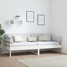 Sofá-cama 80x200 cm madeira de pinho maciça branco