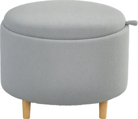HOMCOM Puff estofado, Teddyfleece, espaço de arrumação oculto, tampa reversível, 56 cm x 56 cm x 42 cm, Cinza | Aosom Portugal