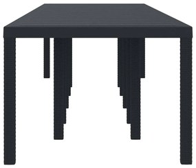 Mesa de Jardim Antracite 350x100x73 cm Poly Rattan