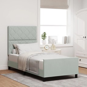 Estrutura de Cama vidaXL Cinza Claro 90x190 cm Veludo