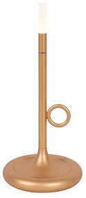 Candeeiro de mesa exterior dourado com LED e dimmer tátil recarregável - Sjarel Design