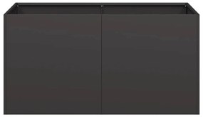 Vaso floreira 80x40x40 cm aço laminado a frio preto