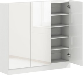 HOMCOM Armário de sapatos com 10 prateleiras para 25-30 pares, Aberturas de ventilação, Portas com fechamento suave, Madeira, Branco | Aosom Portugal
