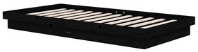 Estrutura de cama 100x200 cm madeira maciça preto