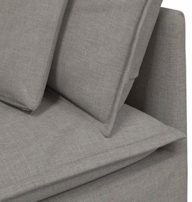 Sofá modular com almofadas tecido castanho-acinzentado