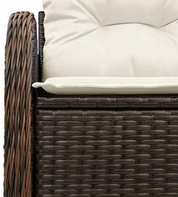 Sofá de jardim 2 lugares vidaXL com almofadas em rattan sintético cast