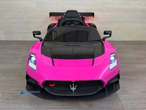 Carro elétrico para crianças Maserati GT2 12V 2.4G, Rodas Borracha, Assento imitação pele Rosa