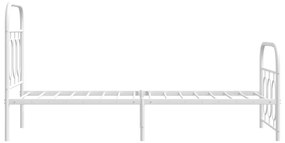 Estrutura de cama com cabeceira e pés 75x190 cm metal branco