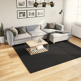 vidaXL Tapete pelo curto macio e lavável HUARTE 240x240 cm preto