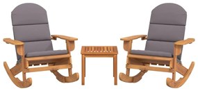 3 pcs conjunto lounge de jardim Adirondack acácia maciça