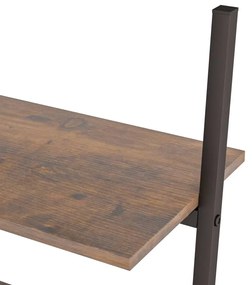 Unidade 3 prateleiras 64x34x116 cm castanho-escuro e preto