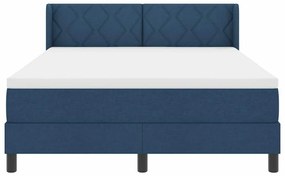 Cama Box com Colchão - Azul 140 x 190 cm, Tecido