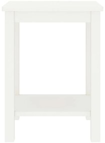 Mesa de cabeceira 35x30x47 cm madeira de pinho maciça branco