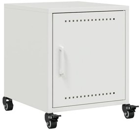 Mesas de cabeceira 2 pcs 36x39x43,5 cm aço branco