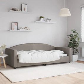 Sofá-cama 90x200 cm tecido cinzento-acastanhado