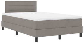 Cama Box Spring com Colchão Taupe 120x200 cm Tecido