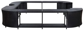 Contorno de spa quadrado 268 x 268 x 55 cm vime PE preto