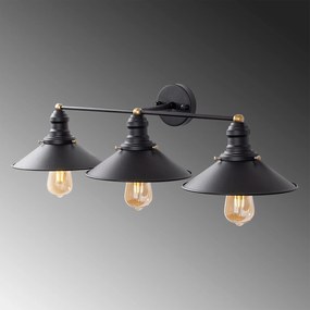 Candeeiro de Parede Conical – Preto – 75 x 27 x 20 cm