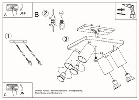 Aplique Focos de Teto Aço RING 4 Lampâdas Cromado