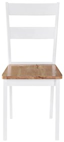 Cadeiras de jantar 4 pcs madeira de seringueira maciça branco