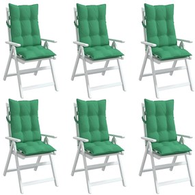 Almofadões p/ cadeira encosto alto 6 pcs tecido oxford verde