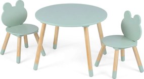 Conjunto de mesa e cadeiras crinças em forma de rã, com pernas de madeira, para sala de aula, creche, casa, trabalhos manuais e aprendizagem, a partir
