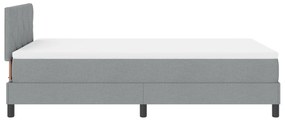 Cama Box Spring com Colchão Cinza Claro 120x200 cm Tecido