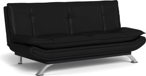 Sofá-cama Norsica 227, Número de lugares: 4, Preto, 91x196x98cm, 42 kg, Pernas: Metal, Madeira: Pinho