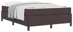 vidaXL Cama Box com colchão Marrom Escuro 140 x 190 cm tecido