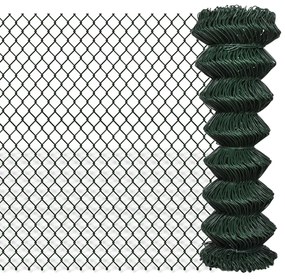 vidaXL Cerca de arame 1,25x25 m aço verde
