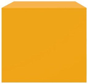Mesa de centro 67x50x44 cm aço amarelo mostarda