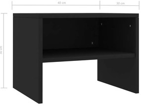 Mesa-de-cabeceira 40x30x30 cm contraplacado preto