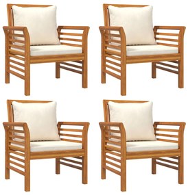 5 pcs conjunto lounge de jardim c/ almofadões acácia maciça