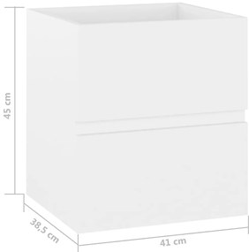 Armário de lavatório 41x38,5x45 cm derivados de madeira branco