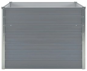 Canteiro jardim elevado 100x100x77cm aço galvanizado cinzento