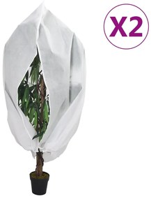 vidaXL Coberturas para plantas com fecho 2 pcs 70 g/m² 3,93x3,5 m