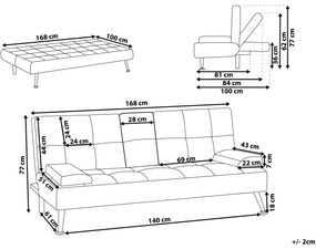 Sofá-cama de 3 lugares em tecido verde ROXEN Beliani