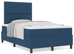 Cama Box Spring com Colchão Azul 120x200 cm Tecido