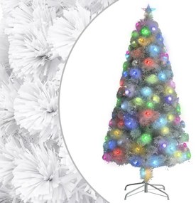 328449 vidaXL Árvore Natal artificial pré-iluminada 120 cm fibra ótica branco