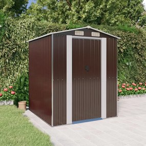 vidaXL Abrigo de jardim 192x191x223 cm aço galvanizado castanho-escuro